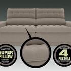 Sofá Omega 2,30m Assento Retrátil E Reclinável Velosuede Bege