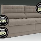 Sofá Omega 2,30m Assento Retrátil E Reclinável Velosuede Bege