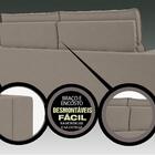 Sofá Omega 2,30m Assento Retrátil E Reclinável Velosuede Bege