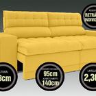 Sofá Omega 2,30m Assento Retrátil E Reclinável Velosuede Caná