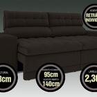 Sofá Omega 2,30m Assento Retrátil E Reclinável Velosuede Choc