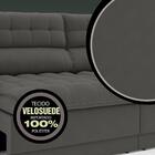 Sofá Omega 2,30m Assento Retrátil E Reclinável Velosuede Cinz