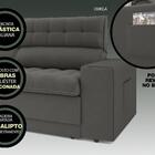 Sofá Omega 2,30m Assento Retrátil E Reclinável Velosuede Cinz