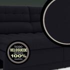 Sofá Omega 2,30m Assento Retrátil E Reclinável Velosuede Pret