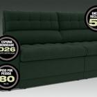 Sofá Omega 2,30m Assento Retrátil E Reclinável Velosuede Verd
