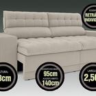 Sofá Omega 2,50m Assento Retrátil E Reclinável Velosuede Arei