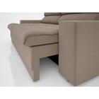 Sofá Omega 2,50m Assento Retrátil E Reclinável Velosuede Bege