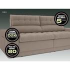 Sofá Omega 2,50m Assento Retrátil E Reclinável Velosuede Bege