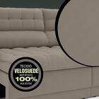 Sofá Omega 2,50m Assento Retrátil E Reclinável Velosuede Bege