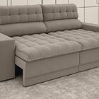 Sofá Omega 2,50m Assento Retrátil E Reclinável Velosuede Bege