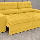 Sofá Omega 2,50m Assento Retrátil E Reclinável Velosuede Caná