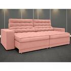 Sofá Omega 2,50m Assento Retrátil E Reclinável Velosuede Cinz