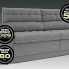 Sofá Omega 2,50m Assento Retrátil E Reclinável Velosuede Graf