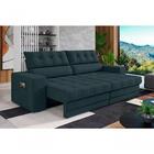 Sofá Omega Plus 2,00m Retrátil/reclinável Suede Petróleo - Xf