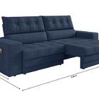Sofá Omega Plus 2,30m Retrátil/reclinável Suede Azul - Xflex