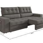 Sofá Omega Plus 2,30m Retrátil/reclinável Suede Cinza - Xflex