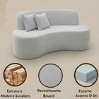 Sofá Ondulado Orgânico Pequeno 2 Lugares Sala Bouclé Bouclé C