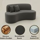 Sofá Ondulado Orgânico Pequeno 2 Lugares Sala Bouclé Bouclé C