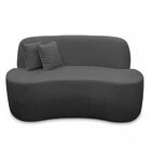 Sofá Ondulado Orgânico Pequeno 2 Lugares Sala Bouclé Bouclé C