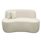 Sofá Ondulado Orgânico Pequeno 2 Lugares Sala Bouclé Bouclé O