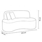 Sofá Ondulado Orgânico Pequeno 2 Lugares Sala Bouclé Bouclé O