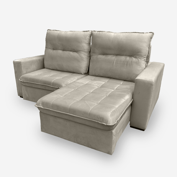 Sofá Onix 2 Lugares 1,90 Metros Veludo - 02 Bege