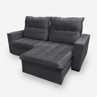 Sofá Onix 3 Lugares 2,10 Metros Veludo - 10 Cinza