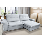 Sofá Onix 4 Lugares 2,50 Metros Veludo - 26 Prata