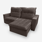 Sofá Onix 5 Lugares 2,70 Metros Veludo - 17 Chocolate