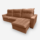 Sofá Onix 6 Lugares 2,90 Metros Veludo - 20 Terracota