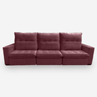 Sofá Onix 6 Lugares 2,90 Metros Veludo - 22 Bordô