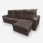 Sofá Onix 6 Lugares 3,20 Metros Veludo - 17 Chocolate