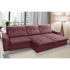 Sofá Onix 6 Lugares 3,20 Metros Veludo - 22 Bordô