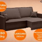 Sofá Opium 2,60m Sem Caixa, Retrátil E Reclinável Velosuede C