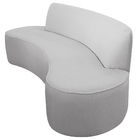 Sofá Orgânico 03 Lugares 210cm Mônaco Bouclé Cinza Claro - Ne