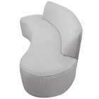 Sofá Orgânico 03 Lugares 210cm Mônaco Bouclé Cinza Claro - Ne