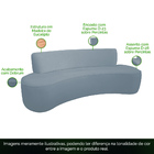 Sofá Orgânico 04 Lugares 230cm Mônaco Bouclé Azul Claro - Nex