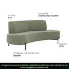 Sofá Orgânico 2 Lugares 150cm Argos Pés Titânio Linho Verde -