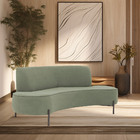 Sofá Orgânico 2 Lugares 150cm Argos Pés Titânio Linho Verde -