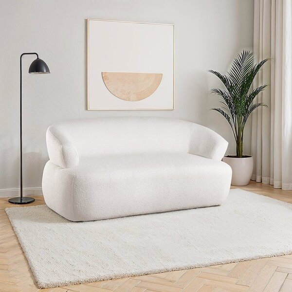 Sofá Orgânico 2 Lugares 160cm Zoe Espresso Móveis Off White