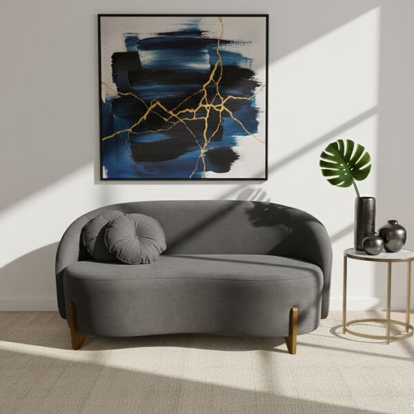 Sofá Orgânico 2 Lugares C/2 Almofadas Curvo Sala Recepção Ams