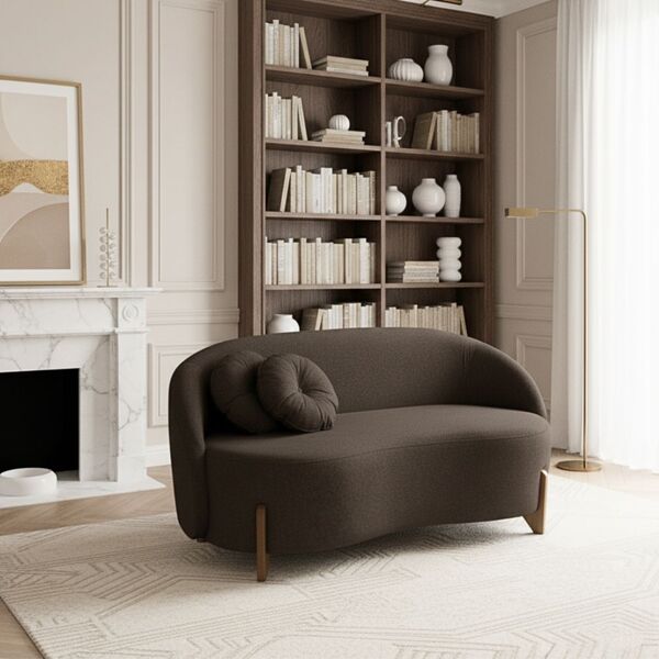 Sofá Orgânico 2 Lugares C/2 Almofadas Curvo Sala Recepção Ams