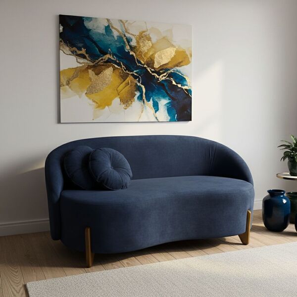 Sofá Orgânico 2 Lugares C/2 Almofadas Curvo Sala Recepção Ams