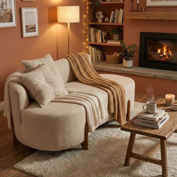 Sofá Orgânico 2 Lugares C/2 Almofadas Curvo Sala Recepção Lun