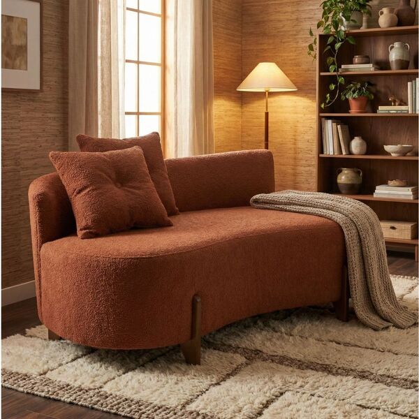 Sofá Orgânico 2 Lugares C/2 Almofadas Curvo Sala Recepção Lun