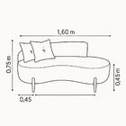 Sofá Orgânico 2 Lugares C/2 Almofadas Curvo Sala Recepção Lun