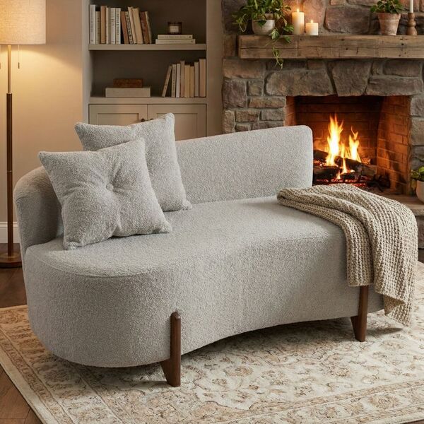 Sofá Orgânico 2 Lugares C/2 Almofadas Curvo Sala Recepção Lun