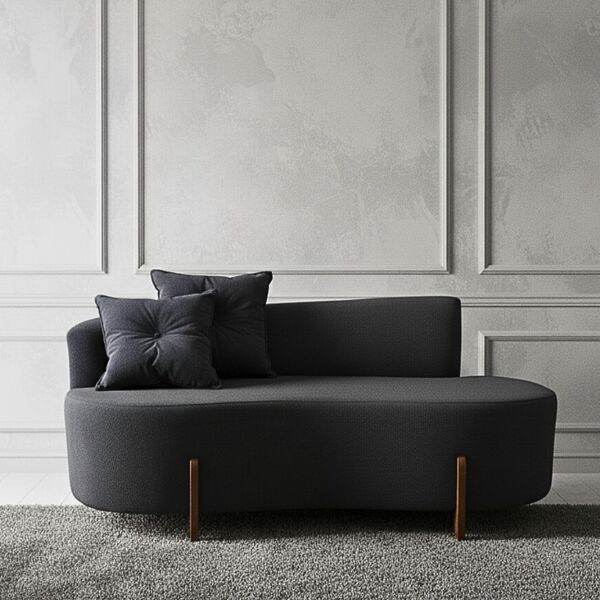 Sofá Orgânico 2 Lugares C/2 Almofadas Curvo Sala Recepção Lun