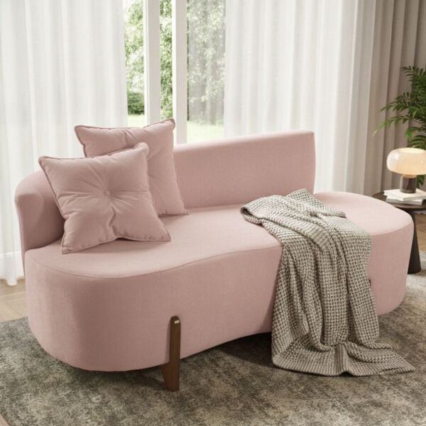 Sofá Orgânico 2 Lugares C/2 Almofadas Curvo Sala Recepção Lun