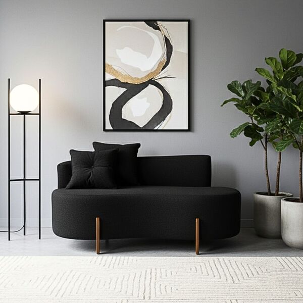 Sofá Orgânico 2 Lugares C/2 Almofadas Curvo Sala Recepção Lun